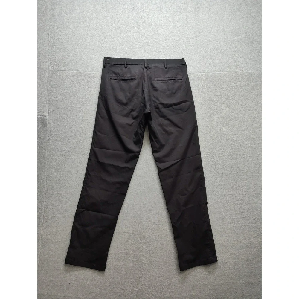 Haggar Men Pant‎ 32X32 Black Flat Front Slash Pockets Comfort Casual Trouser
